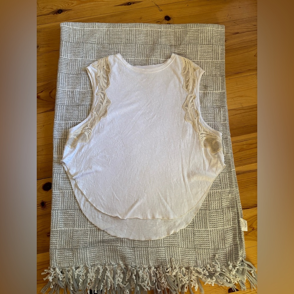 Free People White lace Tank